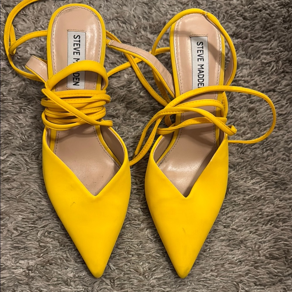 Steve Madden Vibrant Yellow Strappy Heels